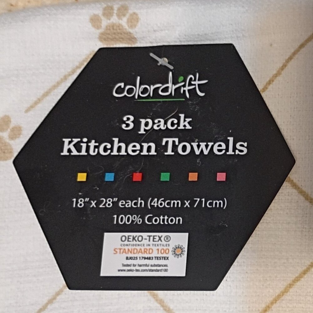 Copy ~NWT ~ Colordrift  COCKAPOO / CAVAPOO / GOLDENDOODLE 3-Pack Kitchen Towels - Picture 7 of 9